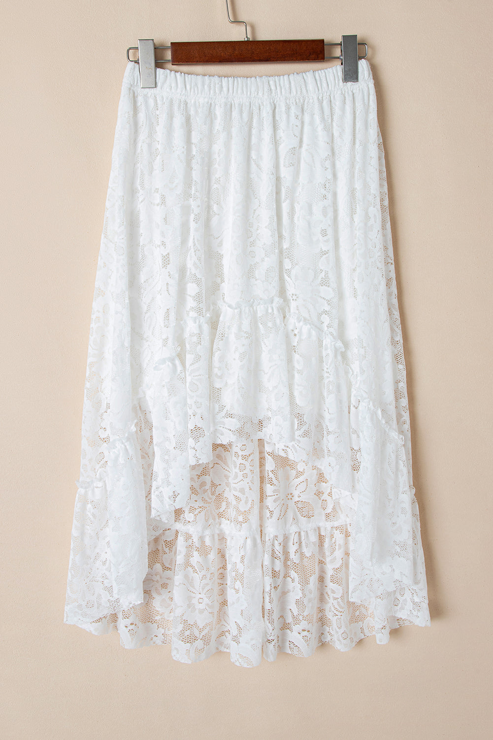 The White Lace High-Low Skirt