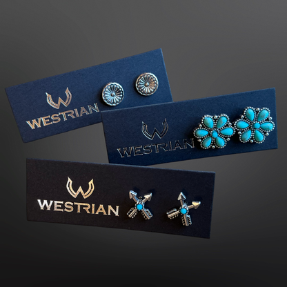Western Faux Stud Earrings Assortment Of Over 20 Patterns