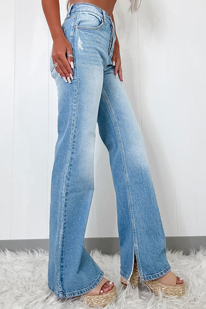 The Slit Decision Straight Leg Jeans