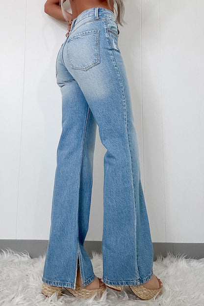 The Slit Decision Straight Leg Jeans